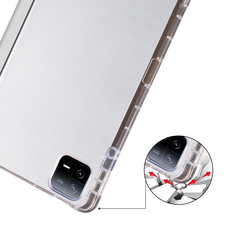 For iPad Air 13 2024 3-fold Clear TPU Smart Leather Tablet Case with Pen Slot(Space Gray) - iPad Air 13 2024 Cases by PMC TechLife | Online Shopping South Africa | PMC TechLife | Buy Now Pay Later Mobicred