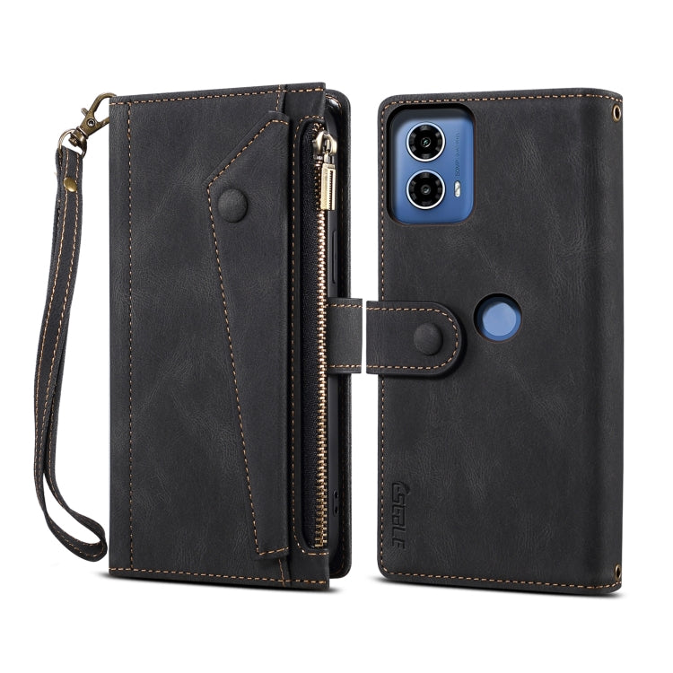 For Motorola Moto G04 / G24 ESEBLE Retro Frosted RFID Leather Phone Case(Black) - free shipping - PMC TechLife - Order now!