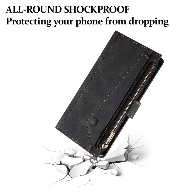 For Motorola Moto G04 / G24 ESEBLE Retro Frosted RFID Leather Phone Case(Black) - free shipping - PMC TechLife - Order now!