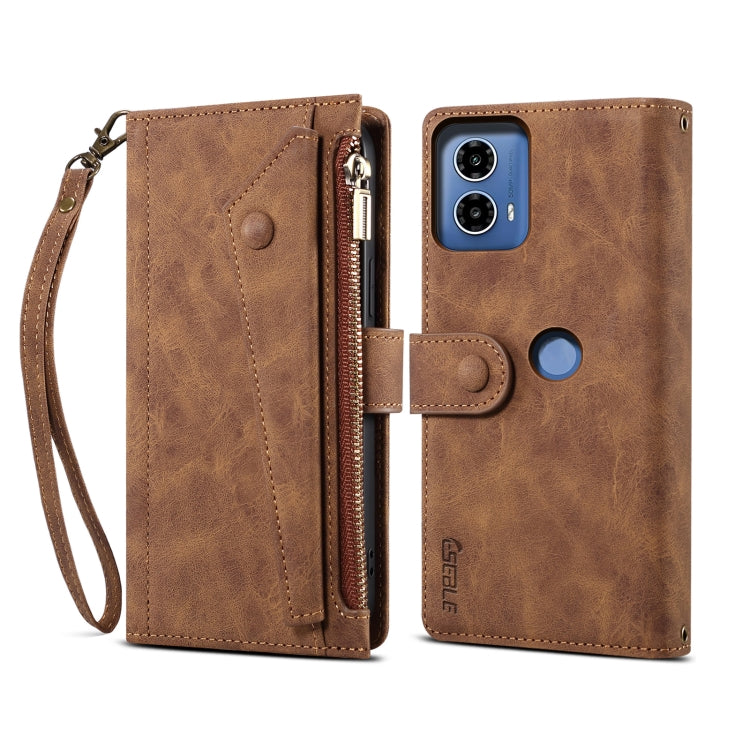 For Motorola Moto G04 / G24 ESEBLE Retro Frosted RFID Leather Phone Case(Brown) - Motorola Cases by ESEBLE | Online Shopping South Africa | PMC TechLife | Buy Now Pay Later Mobicred