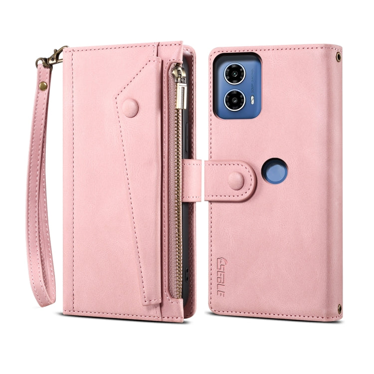 For Motorola Moto G04 / G24 ESEBLE Retro Frosted RFID Leather Phone Case(Rose Gold) - Motorola Cases by ESEBLE | Online Shopping South Africa | PMC TechLife | Buy Now Pay Later Mobicred