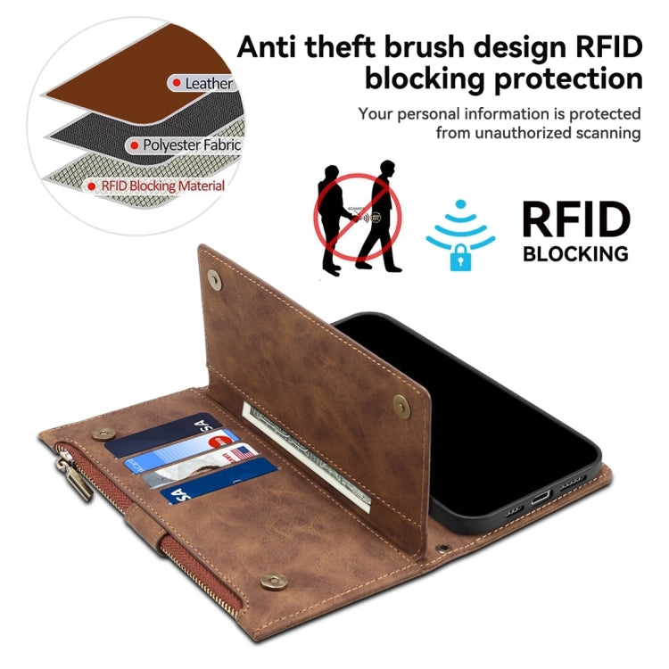 For Motorola Moto G24 Power ESEBLE Retro Frosted RFID Leather Phone Case(Brown) - Motorola Cases by ESEBLE | Online Shopping South Africa | PMC TechLife | Buy Now Pay Later Mobicred