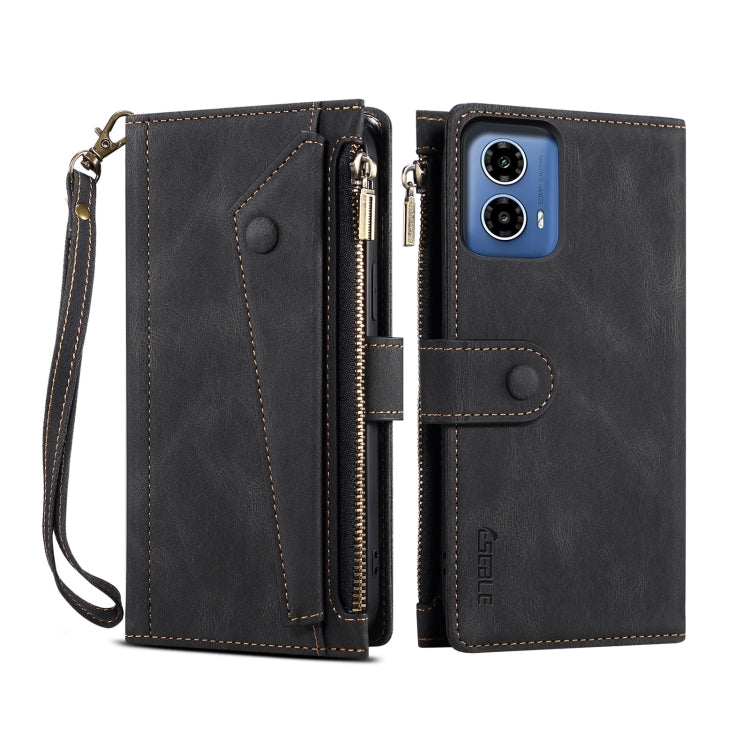For Motorola Moto G85 ESEBLE Retro Frosted RFID Leather Phone Case(Black) - free shipping - PMC TechLife - Order now!