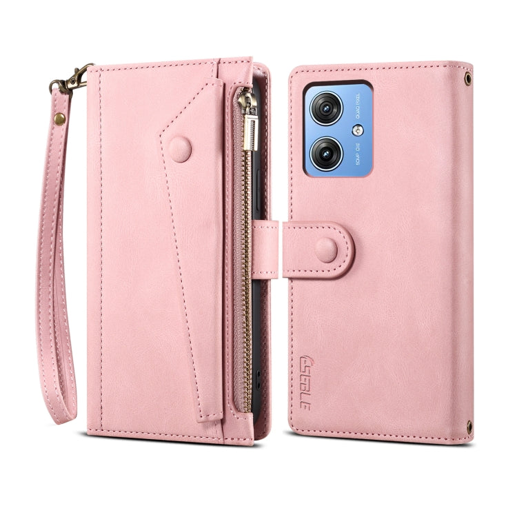 For Motorola Moto G54 5G Global ESEBLE Retro Frosted RFID Leather Phone Case(Rose Gold) - Motorola Cases by ESEBLE | Online Shopping South Africa | PMC TechLife | Buy Now Pay Later Mobicred
