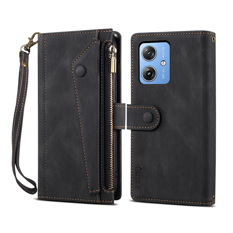 For Motorola Moto G64 5G Global ESEBLE Retro Frosted RFID Leather Phone Case(Black) - Motorola Cases by ESEBLE | Online Shopping South Africa | PMC TechLife | Buy Now Pay Later Mobicred