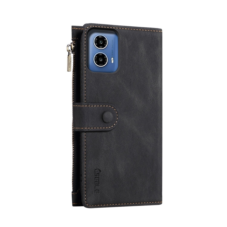 For Motorola Moto G34 5G / G45 5G ESEBLE Retro Frosted RFID Leather Phone Case(Black) - Motorola Cases by ESEBLE | Online Shopping South Africa | PMC TechLife | Buy Now Pay Later Mobicred