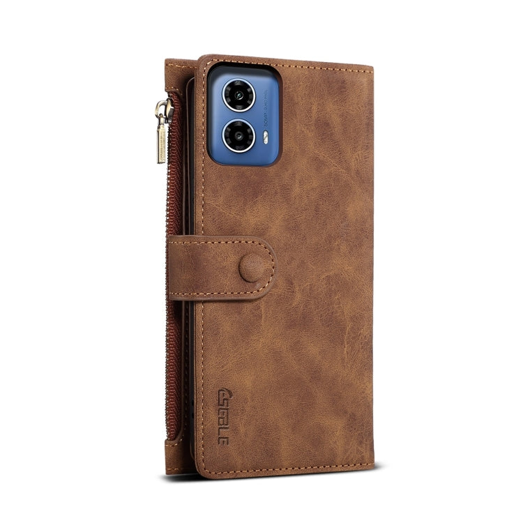 For Motorola Moto G34 5G / G45 5G ESEBLE Retro Frosted RFID Leather Phone Case(Brown) - Motorola Cases by ESEBLE | Online Shopping South Africa | PMC TechLife | Buy Now Pay Later Mobicred