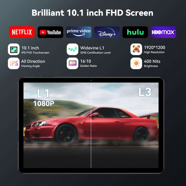 HEADWOLF Wpad5 WIFI Tablet PC, 4GB+128GB, 10.1 inch Android 14 Unisoc Tiger T606 Octa Core, Global Version with Google Play(Dark Grey) - free shipping - PMC TechLife - Order now!
