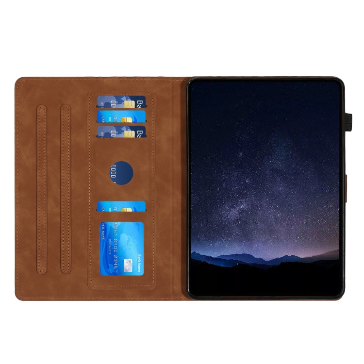 For Lenovo Tab M11/Xiaoxin Pad 11 2024 Building Blocks Embossed Leather Smart Tablet Case(Brown) - Lenovo by PMC Jewellery | Online Shopping South Africa | PMC Jewellery | Buy Now Pay Later Mobicred