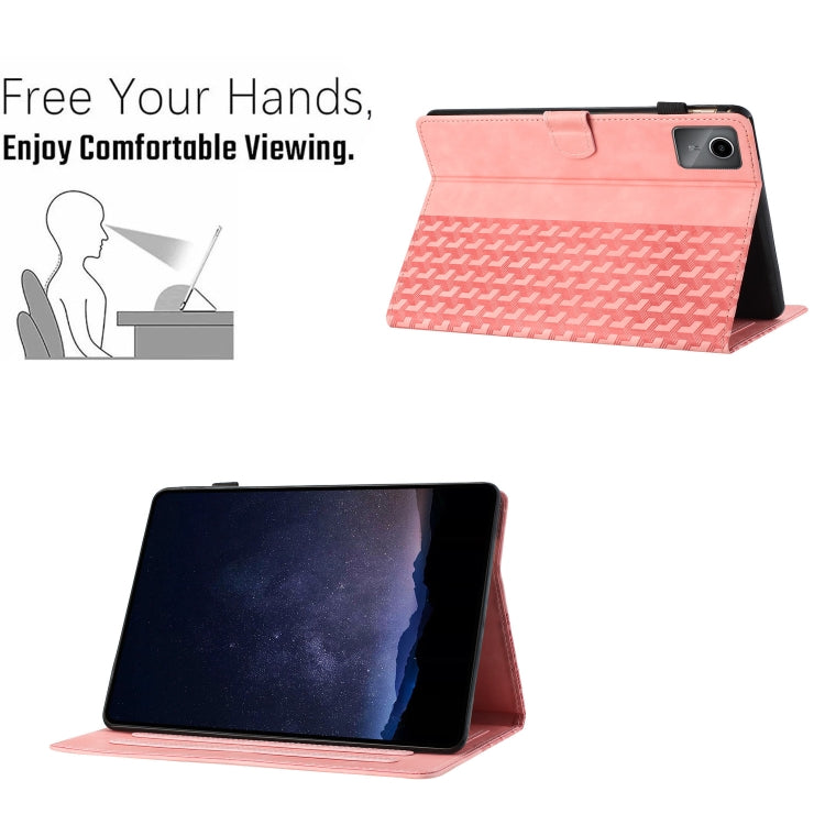 For Lenovo Tab M11/Xiaoxin Pad 11 2024 Building Blocks Embossed Leather Smart Tablet Case(Pink) - Lenovo by PMC Jewellery | Online Shopping South Africa | PMC Jewellery | Buy Now Pay Later Mobicred