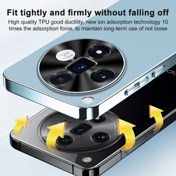 For OPPO A3 Pro AG Frosted Electroplating Acrylic Phone Case(Navy Blue) - OPPO Cases by PMC TechLife | Online Shopping South Africa | PMC TechLife | Buy Now Pay Later Mobicred