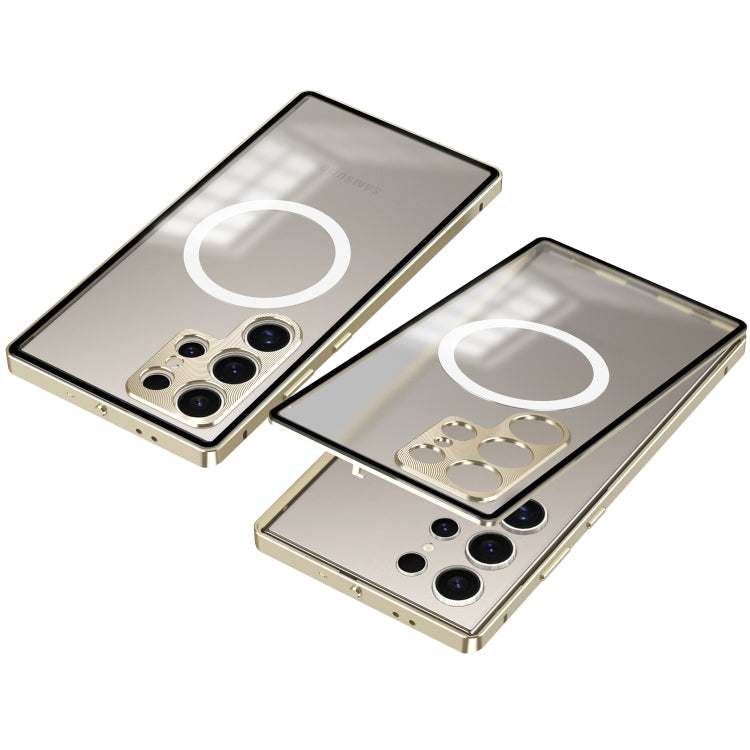 For Samsung Galaxy S24 Ultra 5G Snap Buckle Metal Frame Frosted MagSafe Phone Case(Gold) - free shipping - PMC Jewellery - Order now!