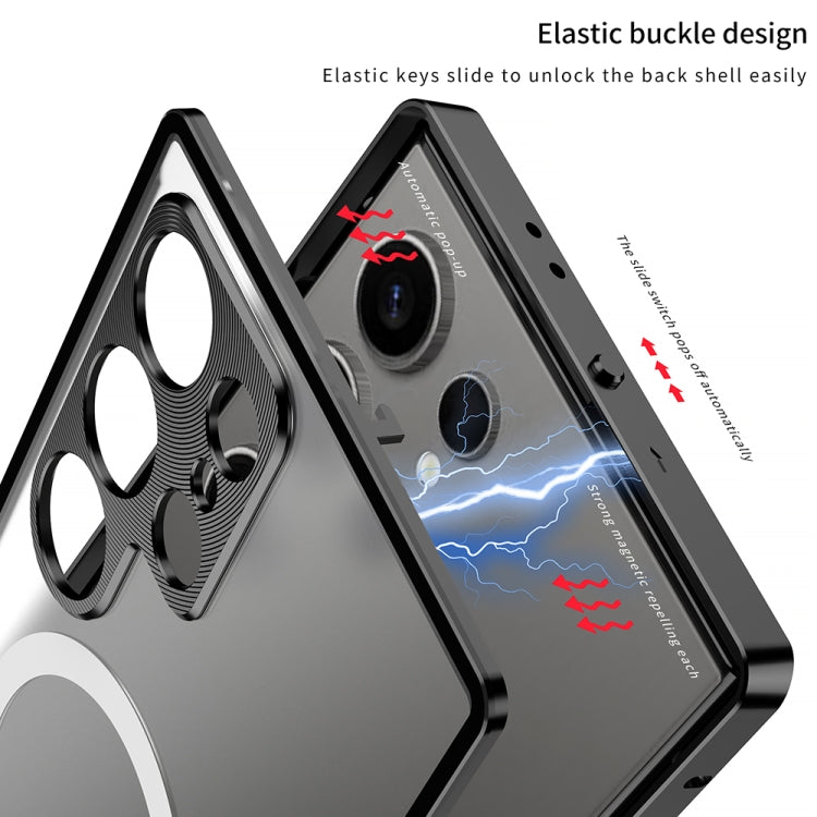 For Samsung Galaxy S24 Ultra 5G Snap Buckle Metal Frame Frosted MagSafe Phone Case(Silver) - free shipping - PMC Jewellery - Order now!