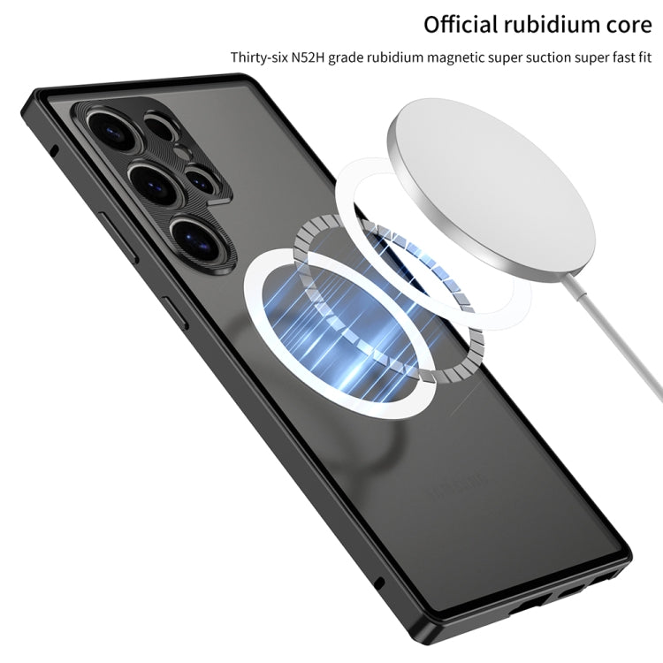 For Samsung Galaxy S24 Ultra 5G Snap Buckle Metal Frame Frosted MagSafe Phone Case(Silver) - free shipping - PMC Jewellery - Order now!
