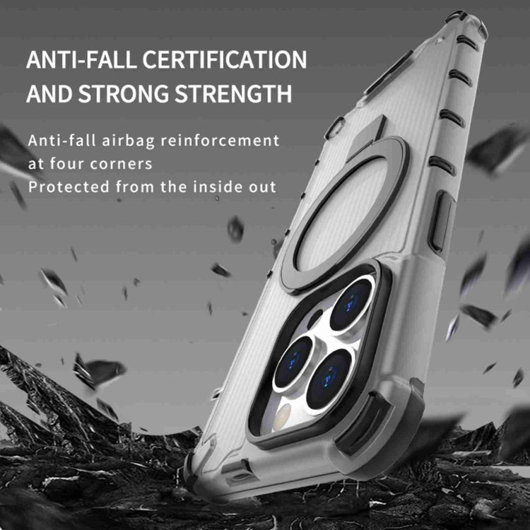 For iPhone 16 Grating Holder Shockproof Phone Case(Transparent) - iPhone 16 Cases by PMC TechLife | Online Shopping South Africa | PMC TechLife | Buy Now Pay Later Mobicred