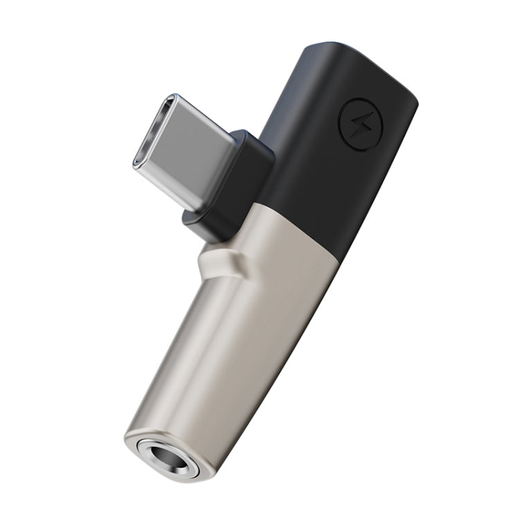 2 in 1 USB-C / Type-C to 3.5mm + USB-C / Type-C DAC Audio Phone Charging Adapter(Tarnish) - Type-C Adapter by PMC TechLife | Online Shopping South Africa | PMC TechLife | Buy Now Pay Later Mobicred