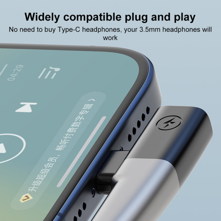 2 in 1 USB-C / Type-C to 3.5mm + USB-C / Type-C DAC Audio Phone Charging Adapter(Tarnish) - Type-C Adapter by PMC TechLife | Online Shopping South Africa | PMC TechLife | Buy Now Pay Later Mobicred