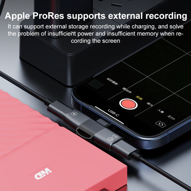 2 in 1 USB-C / Type-C to Dual USB-C / Type-C T-Type Audio Mobile Phone Charging Adapter(Tarnish) - Type-C Adapter by PMC TechLife | Online Shopping South Africa | PMC TechLife | Buy Now Pay Later Mobicred