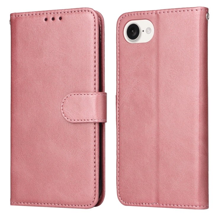For iPhone 16e Classic Calf Texture Flip Leather Phone Case(Rose Gold) - iPhone 16e Cases by PMC TechLife | Online Shopping South Africa | PMC TechLife | Buy Now Pay Later Mobicred