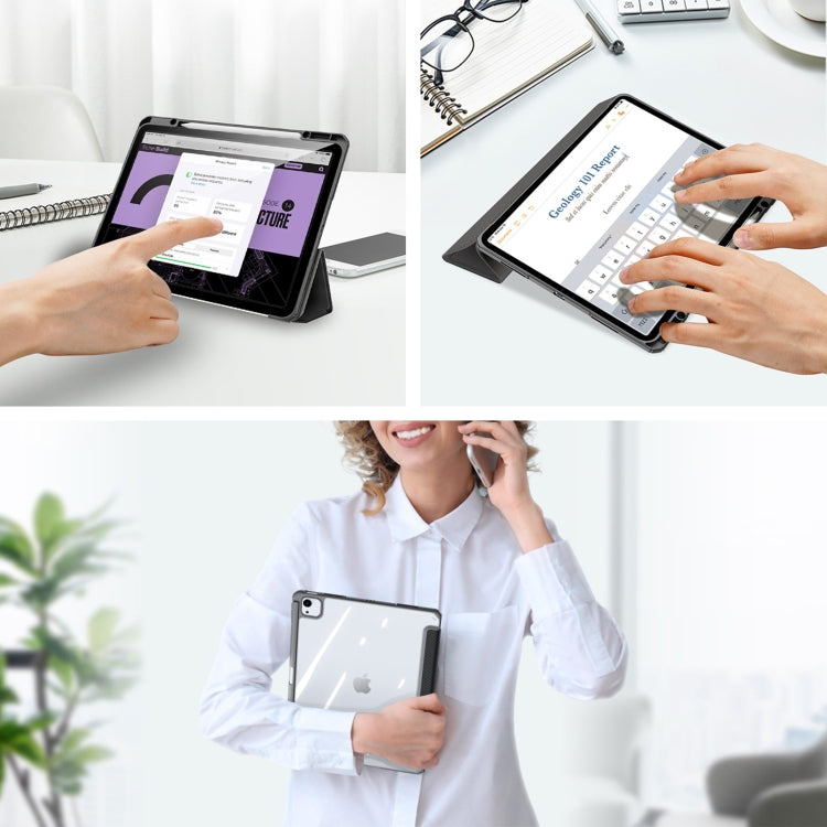 For iPad Air 13 2024 / 2025 DUX DUCIS TOBY Series Antiskid Leather Tablet Case with Sleep / Wake-up Function(Black) - free shipping - PMC TechLife - Order now!