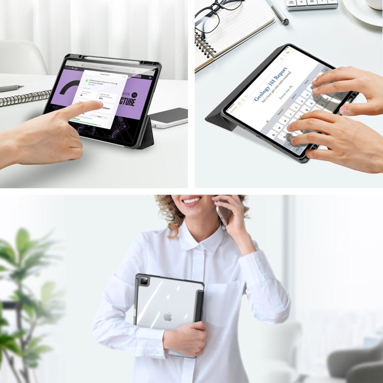 For iPad Pro 13 2024 DUX DUCIS TOBY Series Antiskid Leather Tablet Case with Sleep / Wake-up Function(Black) - free shipping - PMC TechLife - Order now!