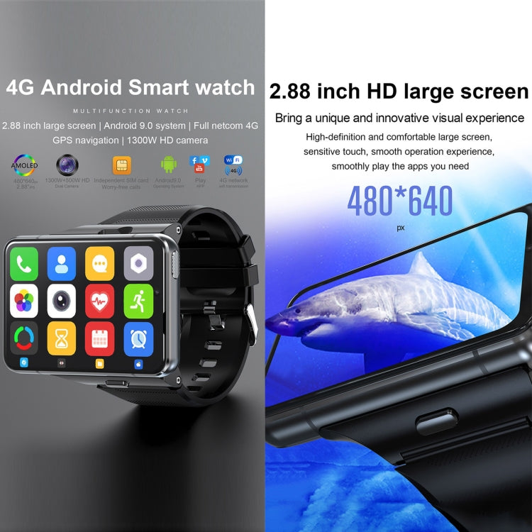 UNIWA DM200, 4GB+64GB, 2.88 inch Android 9.0 Smart Watch Phone, MT6761 Quad Core, Network: 4G(Black) - free shipping - PMC TechLife - Order now!