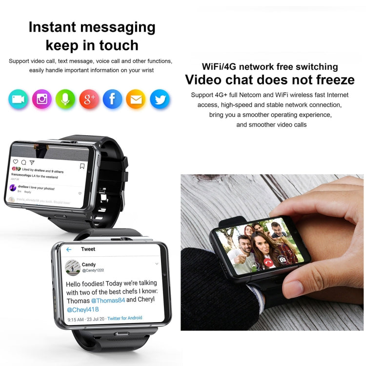UNIWA DM200, 4GB+64GB, 2.88 inch Android 9.0 Smart Watch Phone, MT6761 Quad Core, Network: 4G(Black) - free shipping - PMC TechLife - Order now!