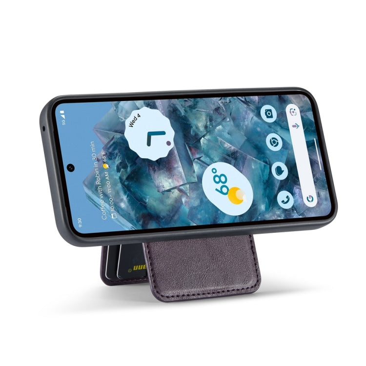 For Google Pixel 9 Pro Fierre Shann Cowhide Vertical Flip Magnetic Card Holder Phone Case(Purple) - free shipping - PMC TechLife - Order now!