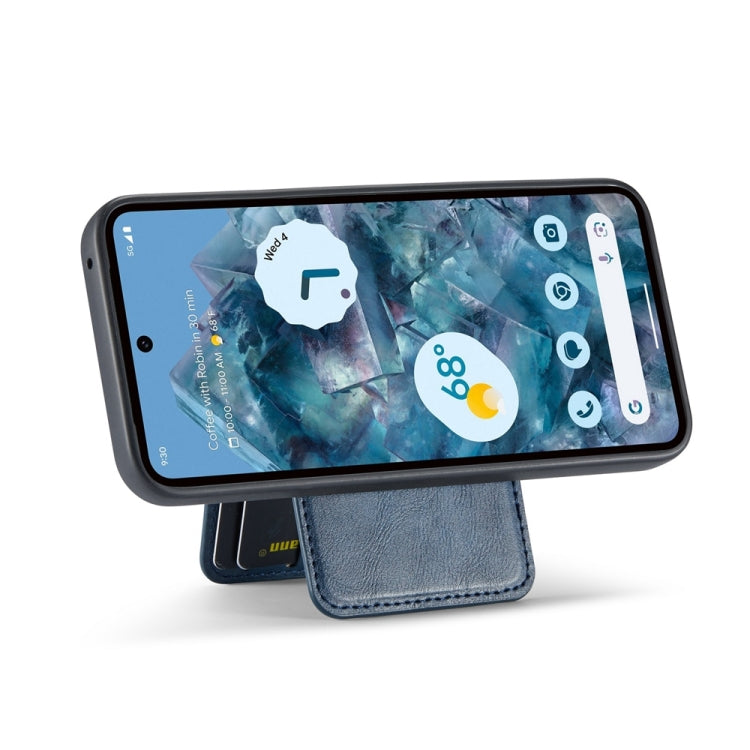 For Google Pixel 9 Fierre Shann Cowhide Vertical Flip Magnetic Card Holder Phone Case(Blue) - free shipping - PMC TechLife - Order now!