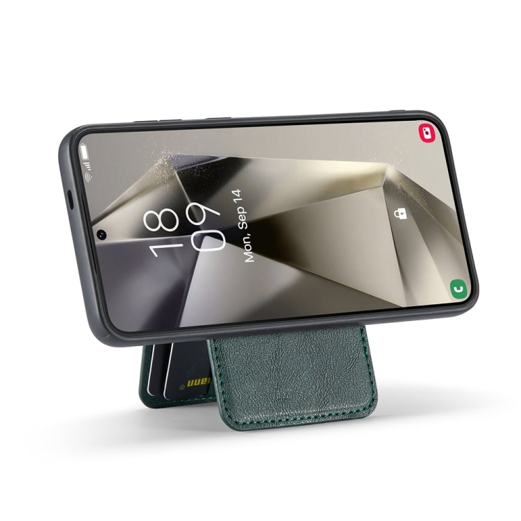 For Samsung Galaxy S24+ 5G Fierre Shann Cowhide Vertical Flip Magnetic Card Holder Phone Case(Green) - free shipping - PMC Jewellery - Order now!