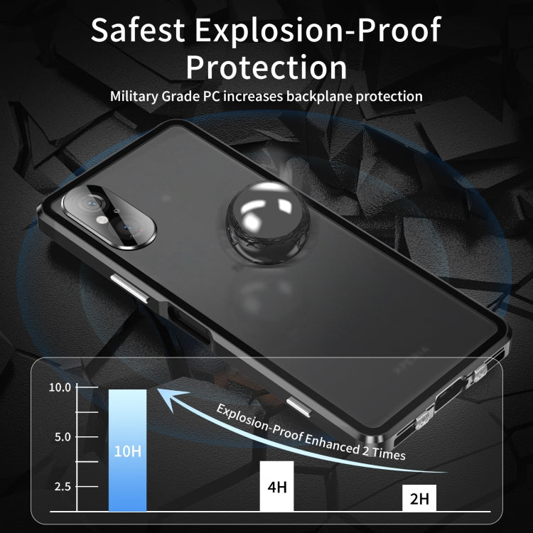 For Sony Xperia 5 V HD Magnetic Metal Tempered Glass Phone Case(Black) - Sony Cases by PMC TechLife | Online Shopping South Africa | PMC TechLife | Buy Now Pay Later Mobicred
