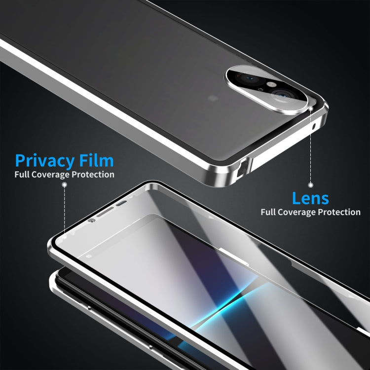 For Sony Xperia 5 V HD Magnetic Metal Tempered Glass Phone Case(Silver) - free shipping - PMC TechLife - Order now!