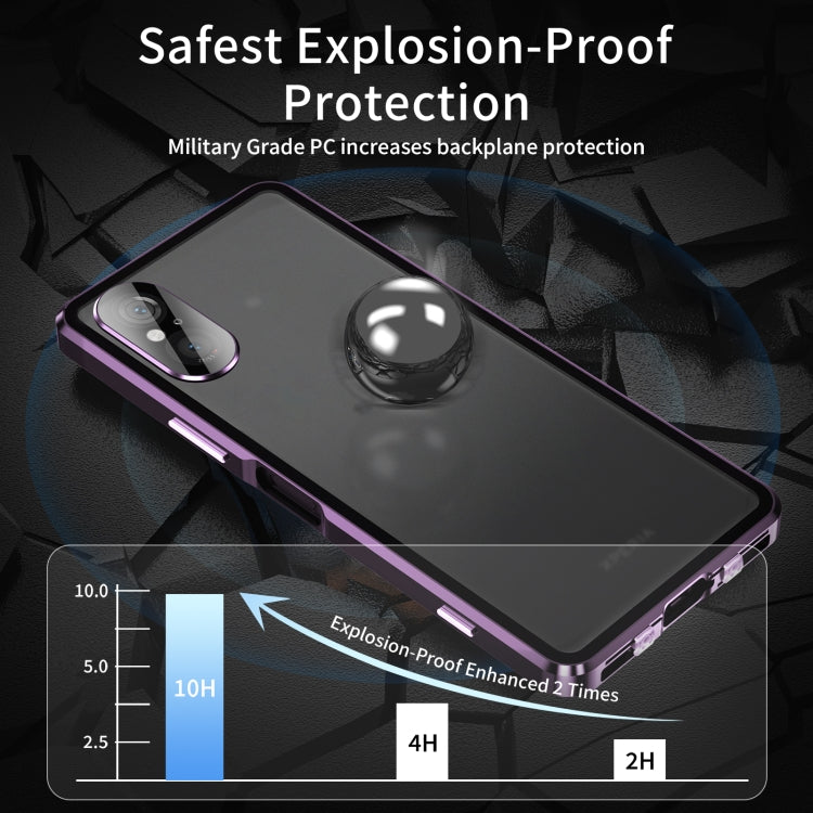 For Sony Xperia 5 V HD Magnetic Metal Tempered Glass Phone Case(Purple) - Sony Cases by PMC TechLife | Online Shopping South Africa | PMC TechLife | Buy Now Pay Later Mobicred