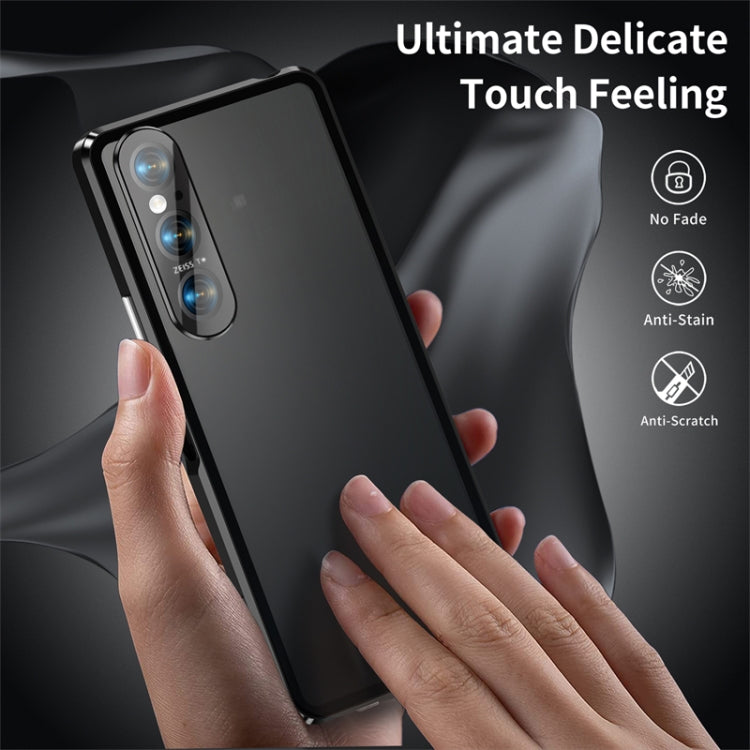 For Sony Xperia 1 VI HD Magnetic Metal Tempered Glass Phone Case(Black) - Sony Cases by PMC TechLife | Online Shopping South Africa | PMC TechLife | Buy Now Pay Later Mobicred