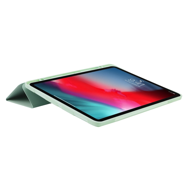 For iPad Pro 13 2024 Skin Feel Tri-fold Leather Tablet Case with Pen Slot(Matcha Green) - iPad Pro 13 2024 Cases by PMC TechLife | Online Shopping South Africa | PMC TechLife | Buy Now Pay Later Mobicred