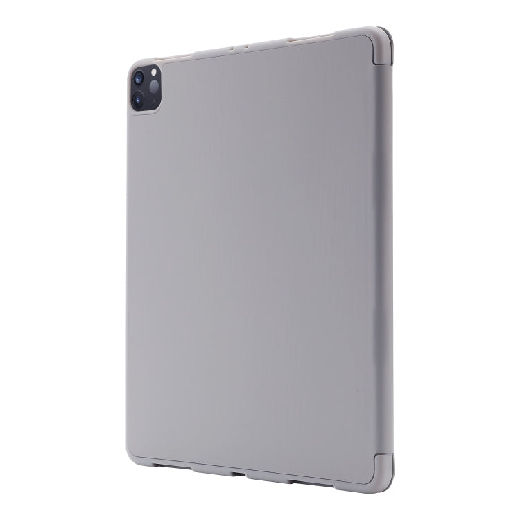 For iPad Pro 13 2024 Skin Feel Tri-fold Leather Tablet Case with Pen Slot(Grey) - iPad Pro 13 2024 Cases by PMC TechLife | Online Shopping South Africa | PMC TechLife | Buy Now Pay Later Mobicred