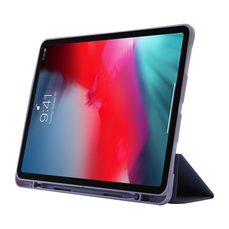 For iPad Pro 13 2024 Skin Feel Tri-fold Leather Tablet Case with Pen Slot(Lavender) - iPad Pro 13 2024 Cases by PMC TechLife | Online Shopping South Africa | PMC TechLife | Buy Now Pay Later Mobicred