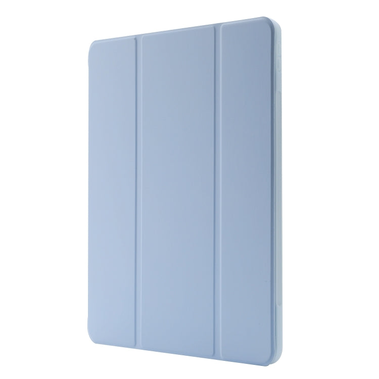 For iPad Air 11 2024 Skin Feel Tri-fold Leather Tablet Case with Pen Slot(Light Blue) - iPad Air 11 2024 Cases by PMC TechLife | Online Shopping South Africa | PMC TechLife | Buy Now Pay Later Mobicred
