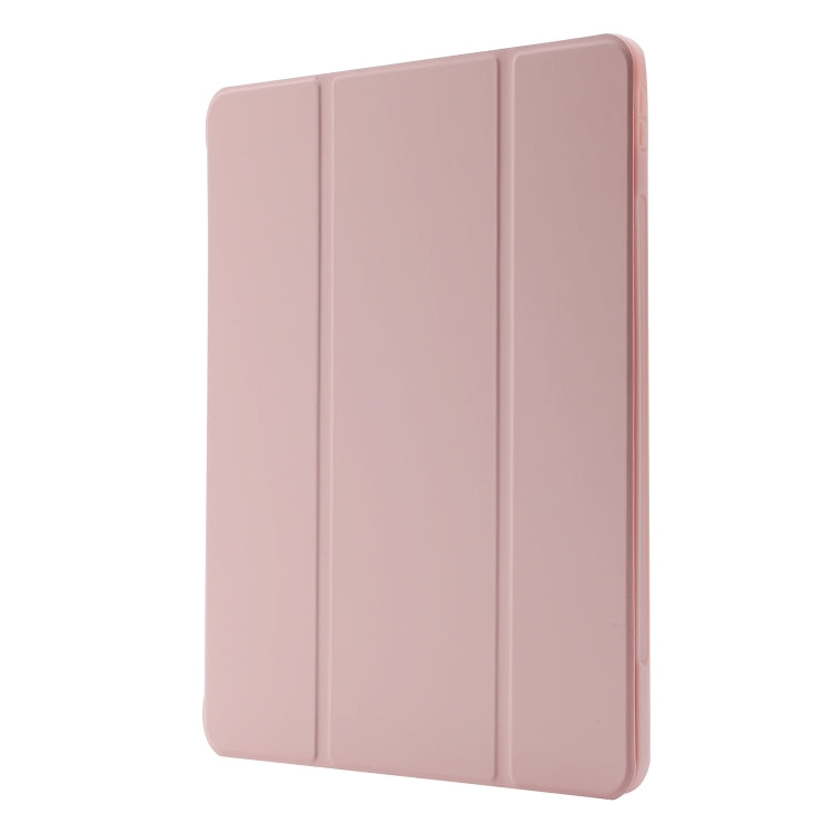 For iPad Air 11 2025 / 2024 Skin Feel Tri-fold Leather Tablet Case with Pen Slot(Pink) - iPad Air 11 2025 / 2024 Cases by PMC TechLife | Online Shopping South Africa | PMC TechLife | Buy Now Pay Later Mobicred