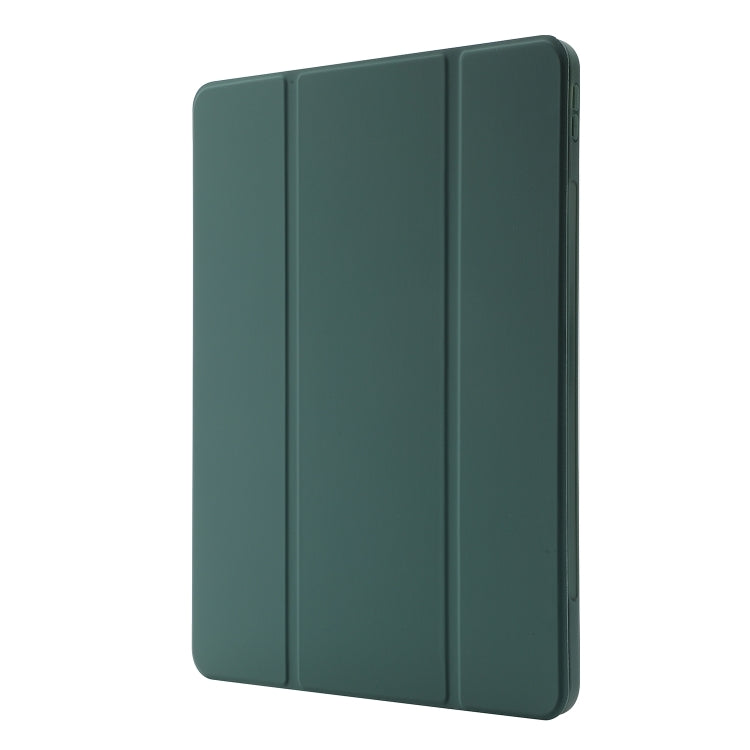 For iPad Air 11 2024 Skin Feel Tri-fold Leather Tablet Case with Pen Slot(Dark Green) - iPad Air 11 2024 Cases by PMC TechLife | Online Shopping South Africa | PMC TechLife | Buy Now Pay Later Mobicred