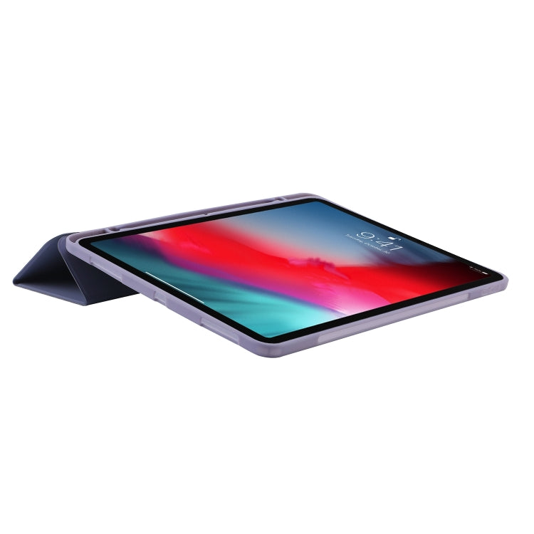 For iPad Air 11 2025 / 2024 Skin Feel Tri-fold Leather Tablet Case with Pen Slot(Lavender) - free shipping - PMC TechLife - Order now!