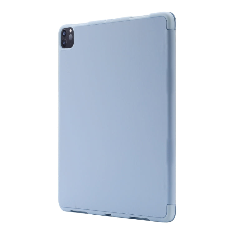 For iPad Air 13 2025 / 2024 Skin Feel Tri-fold Leather Tablet Case with Pen Slot(Light Blue) - iPad Air 13 2025 / 2024 Cases by PMC TechLife | Online Shopping South Africa | PMC TechLife | Buy Now Pay Later Mobicred