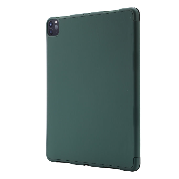 For iPad Air 13 2024 Skin Feel Tri-fold Leather Tablet Case with Pen Slot(Dark Green) - iPad Air 13 2024 Cases by PMC TechLife | Online Shopping South Africa | PMC TechLife | Buy Now Pay Later Mobicred