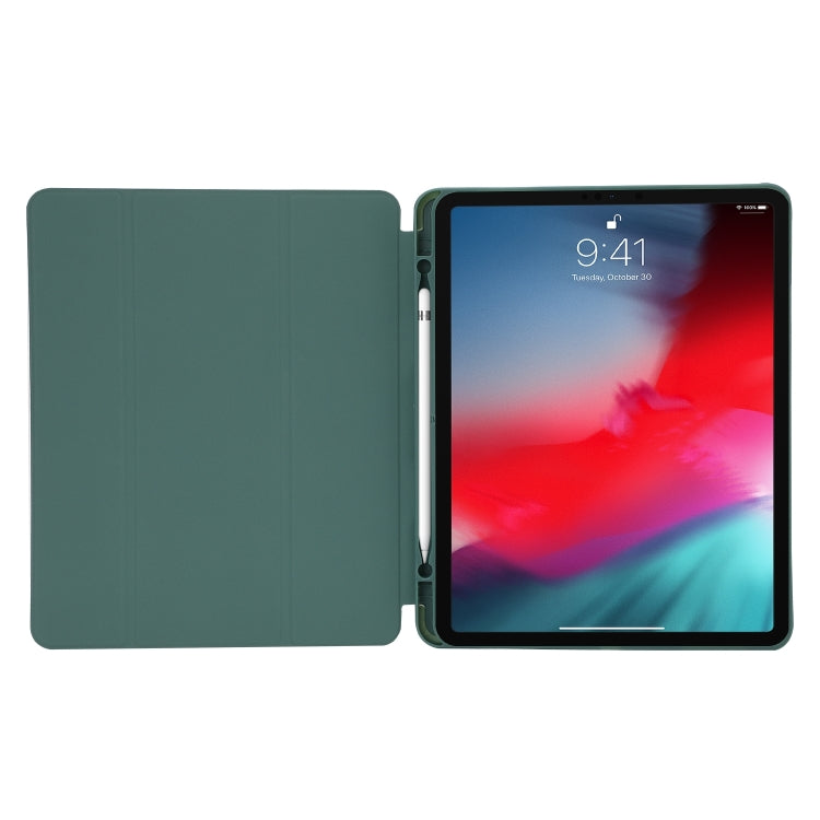 For iPad Air 11 2024 Skin Feel Tri-fold Leather Tablet Case with Pen Slot(Light Blue) - iPad Air 11 2024 Cases by PMC TechLife | Online Shopping South Africa | PMC TechLife | Buy Now Pay Later Mobicred