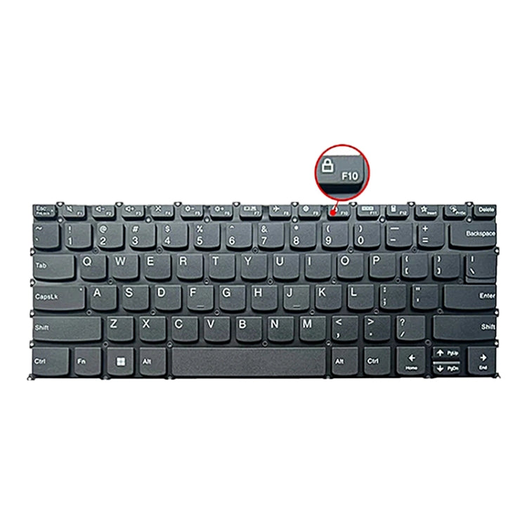For Lenovo IdeaPad 5 / Yoga Slim 7 Pro  US Version Laptop Backlight Keyboard, F10 Key with Lock Icon(Black) - Lenovo Spare Parts by PMC TechLife | Online Shopping South Africa | PMC TechLife | Buy Now Pay Later Mobicred