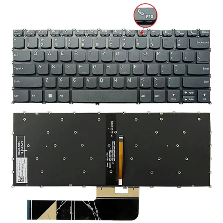 For Lenovo IdeaPad 5 / Yoga Slim 7 Pro US Version Laptop Backlight Keyboard, F10 Key with Phone Icon(Black) - Lenovo Spare Parts by PMC TechLife | Online Shopping South Africa | PMC TechLife | Buy Now Pay Later Mobicred