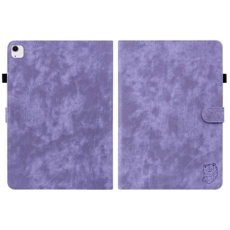 For iPad Air 13 2025 / 2024 Embossed Tiger Pattern Leather Tablet Case(Purple) - iPad Air 13 2025 / 2024 Cases by PMC TechLife | Online Shopping South Africa | PMC TechLife | Buy Now Pay Later Mobicred