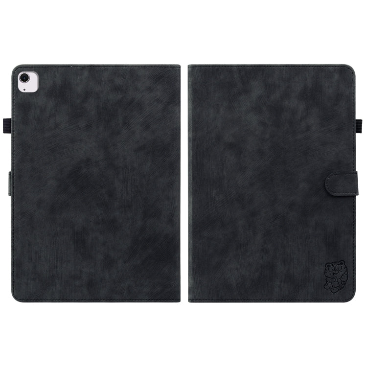 For iPad Air 13 2024 Embossed Tiger Pattern Leather Tablet Case(Black) - iPad Air 13 2024 Cases by PMC TechLife | Online Shopping South Africa | PMC TechLife | Buy Now Pay Later Mobicred