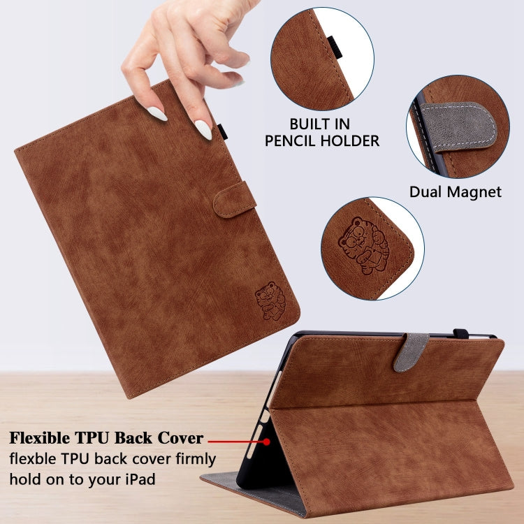 For iPad Air 11 2025 / 2024 Embossed Tiger Pattern Leather Tablet Case(Brown) - iPad Air 11 2025 / 2024 Cases by PMC TechLife | Online Shopping South Africa | PMC TechLife | Buy Now Pay Later Mobicred