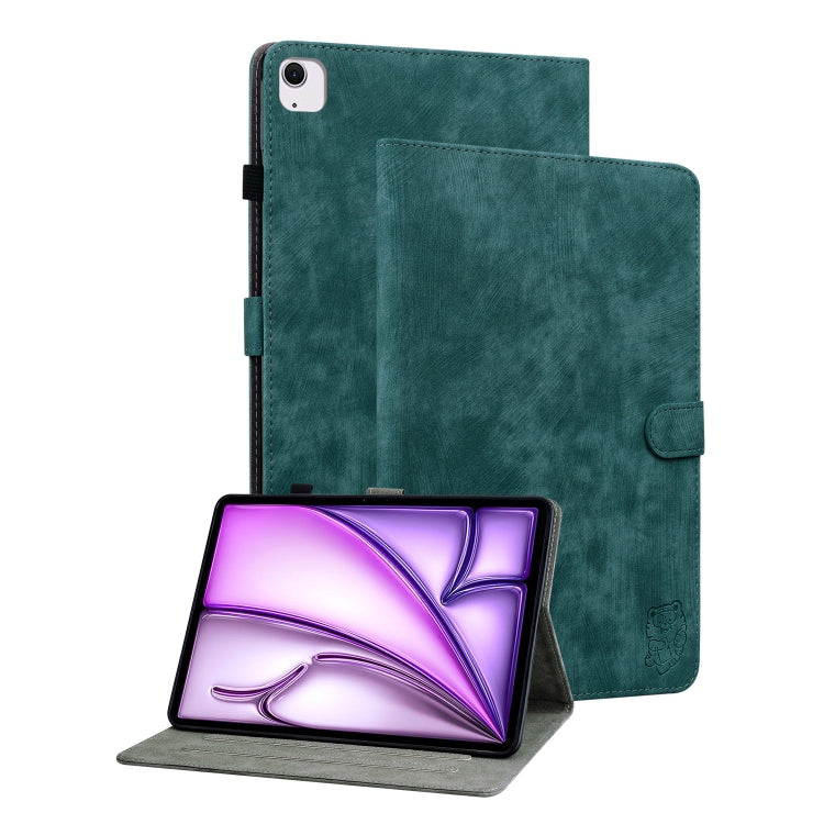 For iPad Air 11 2025 / 2024 Embossed Tiger Pattern Leather Tablet Case(Dark Green) - free shipping - PMC TechLife - Order now!